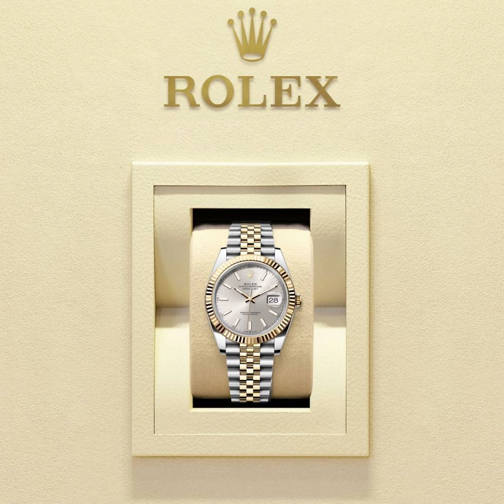 Rolex Datejust 41mm - Ref: 126333-0002 - Silver Diamond Dial, Two Tone Stainless Steel & 18K Yellow Gold Jubilee Bracelet Men's Watch