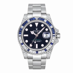 Rolex GMT-Master II 40mm - Ref: 116759SA - Black Dial, Diamond & Sapphire Bezel, Diamond Case, 18K White Gold Oyster Bracelet Men's Watch