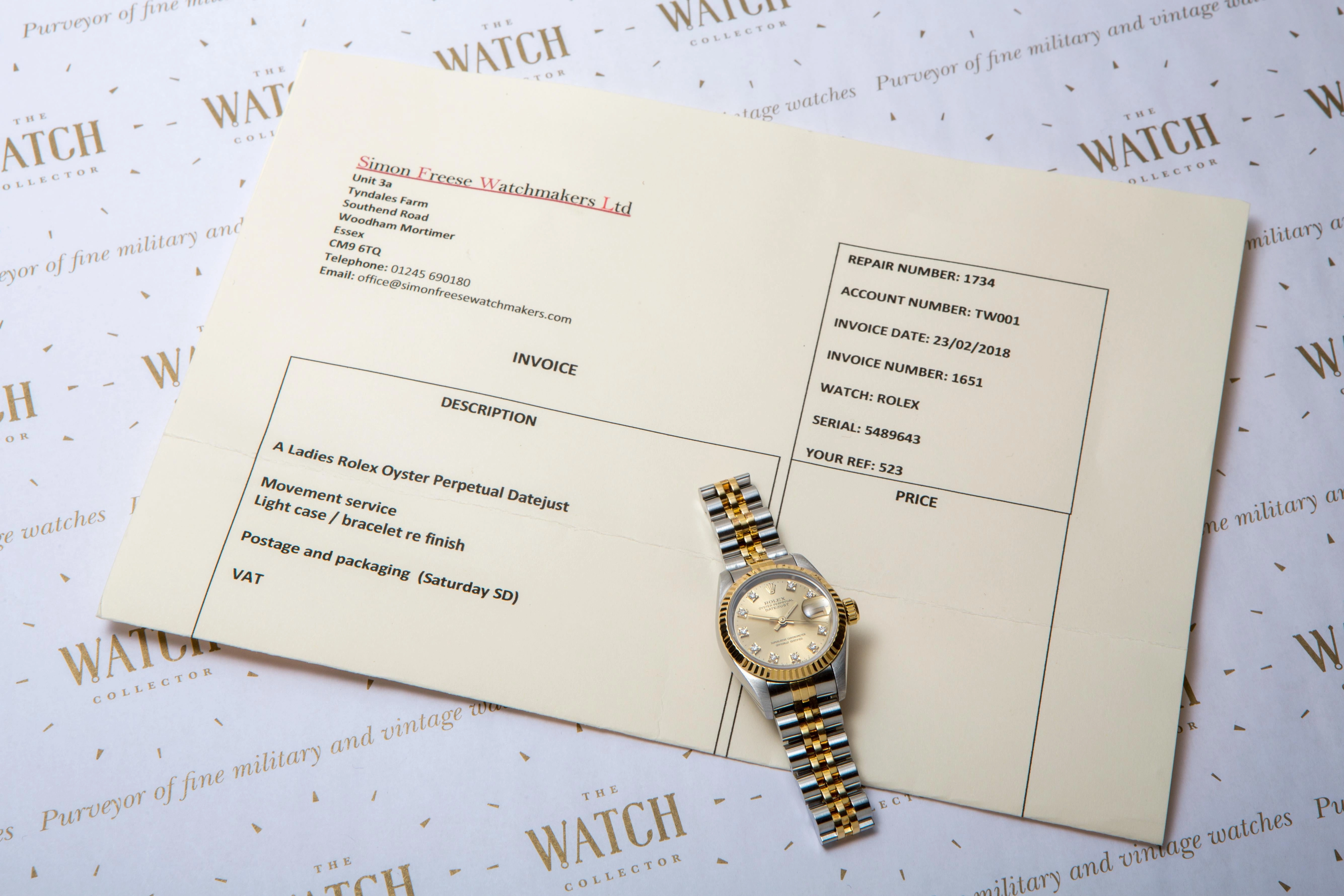 Rolex Ladies Date just 18 ct gold and steel - SOLD