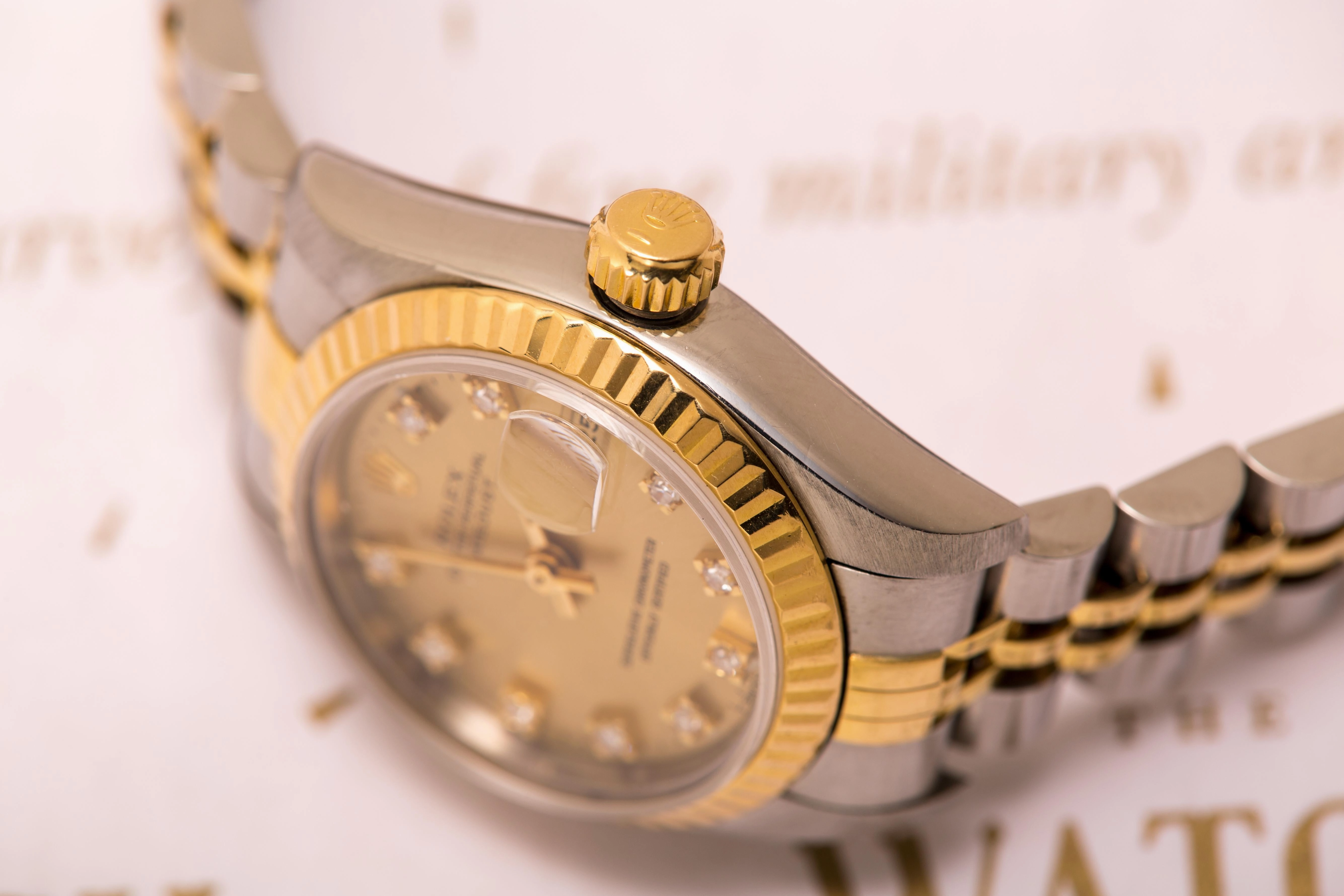 Rolex Ladies Date just 18 ct gold and steel - SOLD