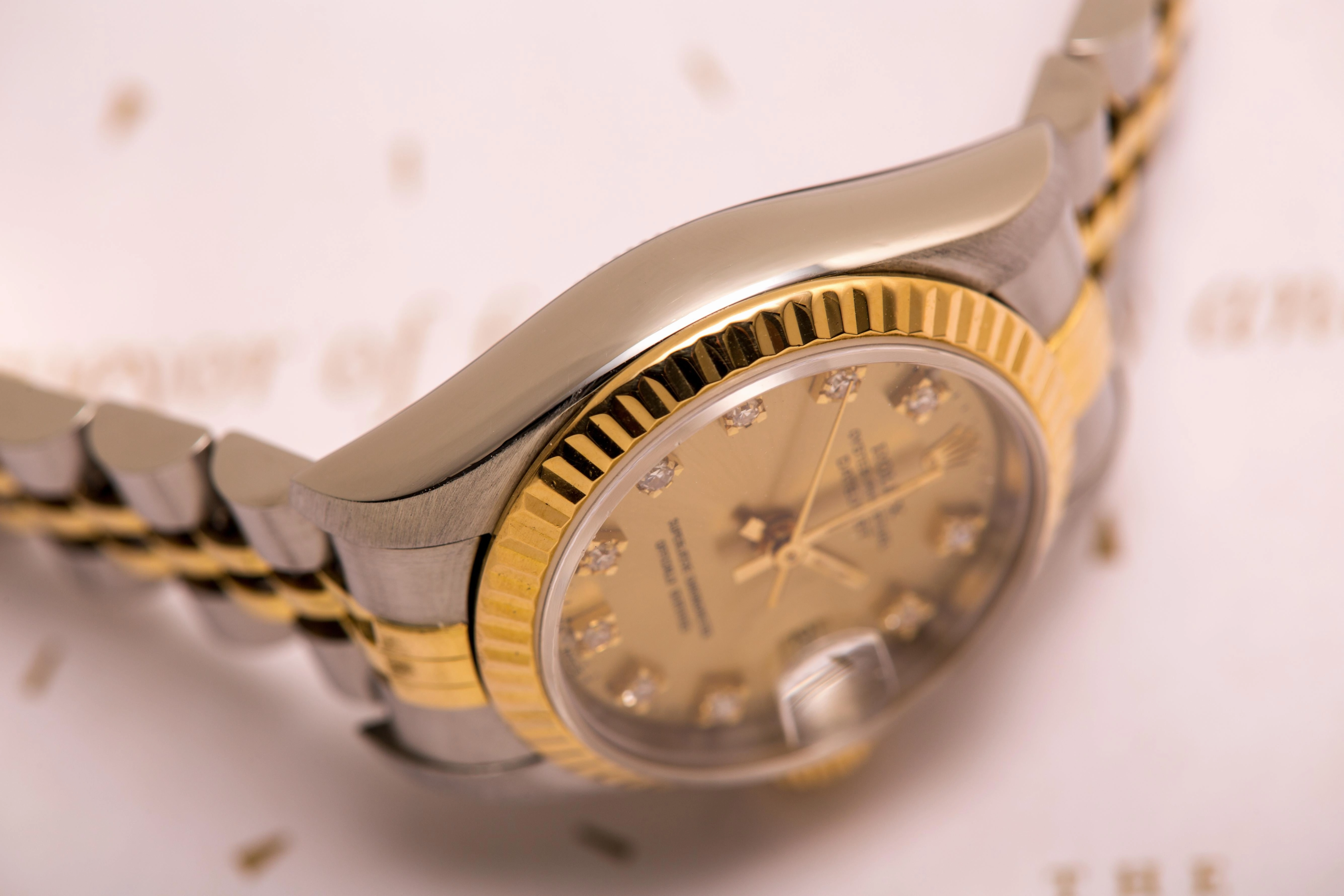 Rolex Ladies Date just 18 ct gold and steel - SOLD