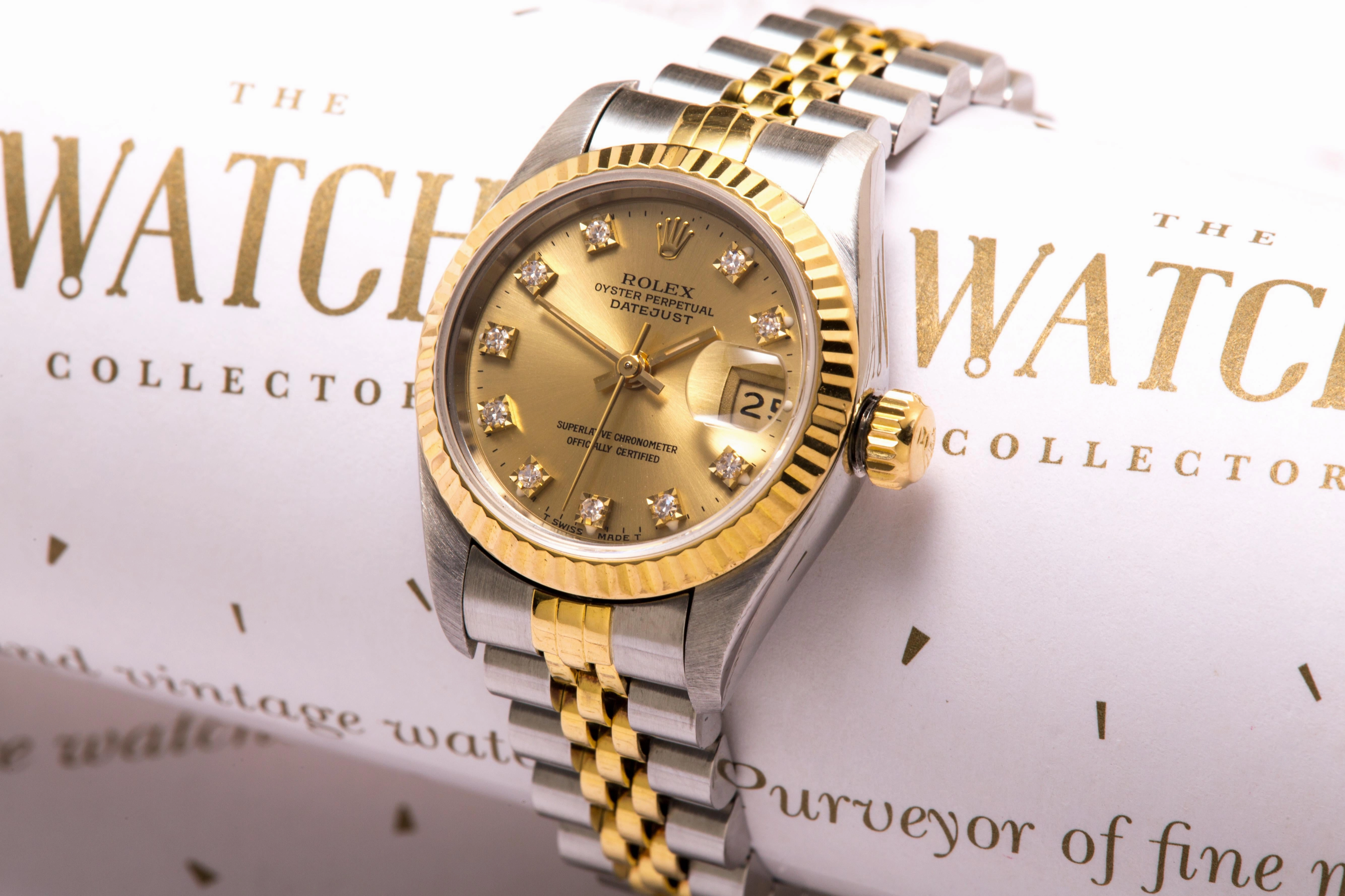 Rolex Ladies Date just 18 ct gold and steel - SOLD