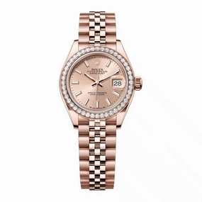 Rolex Lady-Datejust 28mm - Ref: 279135rbr-0026 - Rose Stick Dial & Diamond Bezel, 18K Rose Gold Jubilee Bracelet Women's Watch