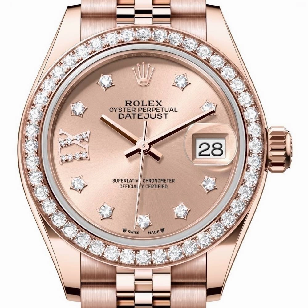 Rolex Lady Datejust 28mm - Ref: 279135rbr-0030 - Rose Dial, 18K Rose Gold Jubilee Bracelet Women's Watch
