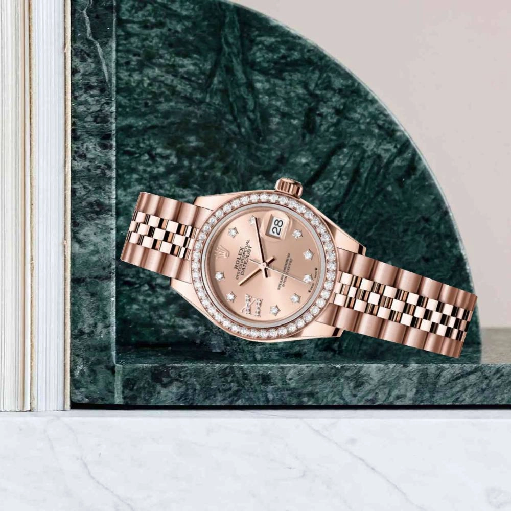Rolex Lady Datejust 28mm - Ref: 279135rbr-0030 - Rose Dial, 18K Rose Gold Jubilee Bracelet Women's Watch