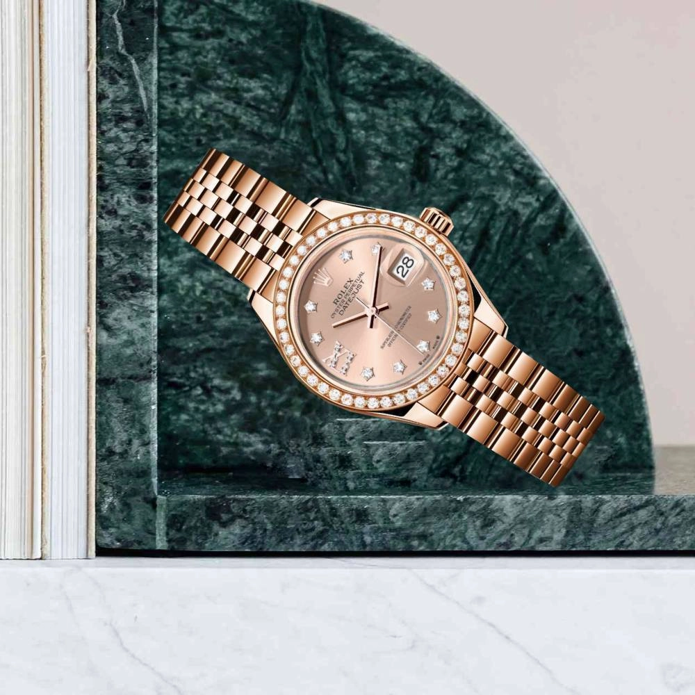 Rolex Lady Datejust 28mm - Ref: 279135rbr rs9dix8dj 1 - Rose Dial, 18K Rose Gold Jubilee Bracelet Women's Watch