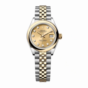 Rolex Lady-Datejust 28mm - Ref: 279163-0011 - Champagne Diamond Dial, Two Tone Stainless Steel & 18K Yellow Gold Jubilee Bracelet Women's Watch