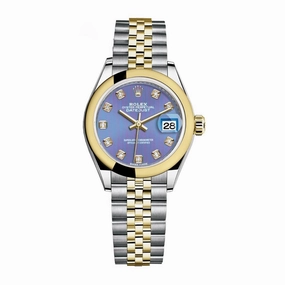 Rolex Lady-Datejust 28mm - Ref: 279163-0017 - Lavender Purple Diamond Dial, Two Tone Stainless Steel & 18K Yellow Gold Jubilee Bracelet Women's Watch