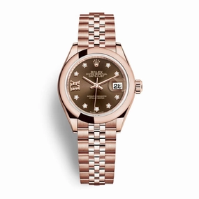 Rolex Lady Datejust 28mm - Ref: 279165-0004 - Chocolate Dial, 18K Rose Gold Jubilee Bracelet Women's Watch