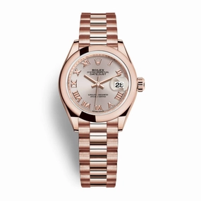 Rolex Lady Datejust 28mm - Ref: 279165-0009 - Sundust Dial, 18K Rose Gold President Bracelet Women's Watch