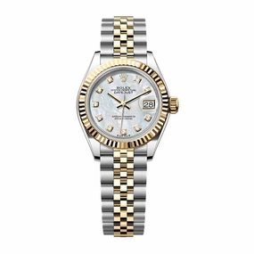 Rolex Lady-Datejust 28mm - Ref: 279173-0013 - White Mother of Pearl Diamond Dial, Two Tone Stainless Steel & 18K Yellow Gold Jubilee Bracelet Women's Watch