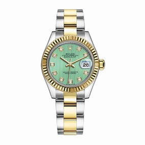 Rolex Lady-Datejust 28mm - Ref: 279173-0016 - Mint Green Diamond Dial, Two Tone Stainless Steel & 18K Yellow Gold Oyster Bracelet Women's Watch