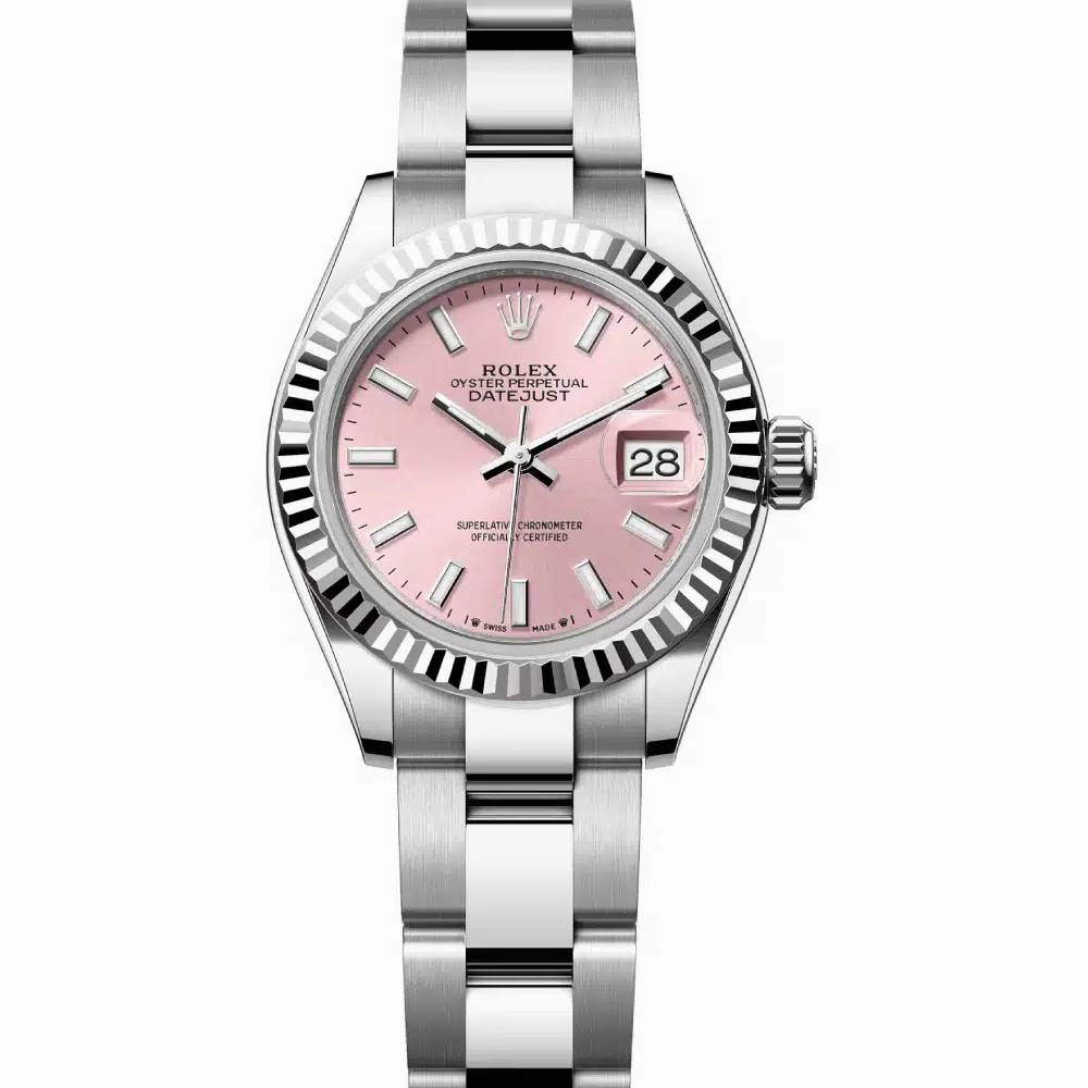 Rolex Lady-Datejust 28mm - Ref: 279174-0002 - Pink Stick Dial, Stainless Steel Oyster Bracelet Women's Watch