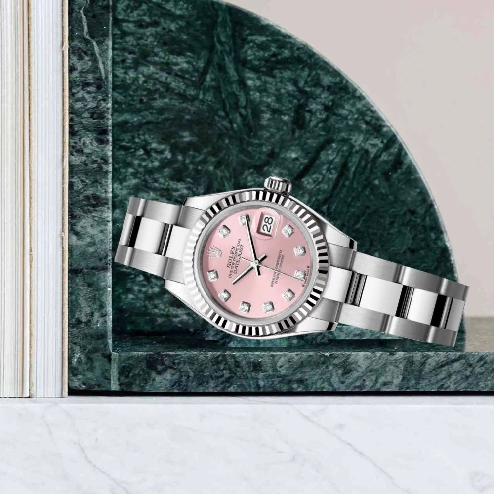 Rolex Lady-Datejust 28mm - Ref: 279174-0004 - Pink Diamond Dial, Stainless Steel Oyster Bracelet Women's Watch