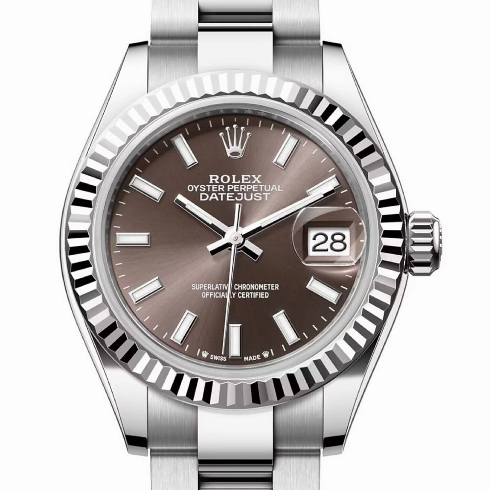 Rolex Lady-Datejust 28mm - Ref: 279174-0012 - Dark Grey Diamond Dial, Stainless Steel Oyster Bracelet Women's Watch