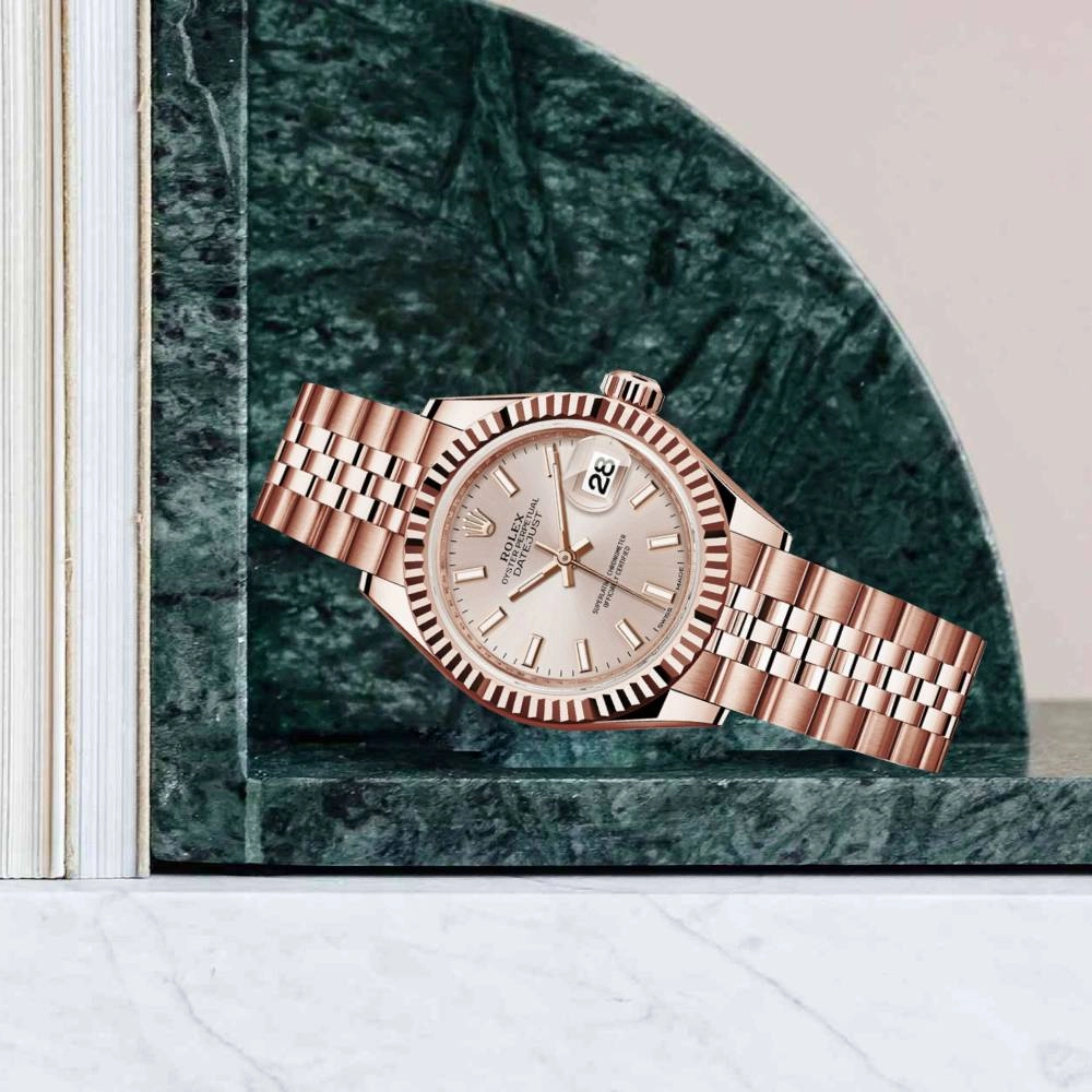 Rolex Lady Datejust 28mm - Ref: 279175-0003 - Sundust Dial, 18K Rose Gold Jubilee Bracelet Women's Watch