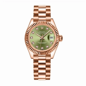 Rolex Lady Datejust 28mm - Ref: 279175-0009 - Green Dial, 18K Rose Gold President Bracelet Women's Watch