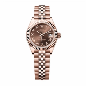 Rolex Lady Datejust 28mm - Ref: 279175-0015 - Chocolate Dial, 18K Rose Gold Jubilee Bracelet Women's Watch