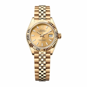 Rolex Lady Datejust 28mm - Ref: 279178-0003 - Champagne Dial, 18K Yellow Gold Jubilee Bracelet Women's Watch
