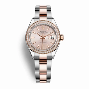 Rolex Lady-Datejust 28mm - Ref: 279381rbr-0002 - Sundust Stick Dial & Diamond Bezel, Two Tone Stainless Steel & 18K Rose Gold Oyster Bracelet Women's Watch