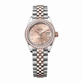 Rolex Lady-Datejust 28mm - Ref: 279381rbr-0027 - Rose Diamond Dial & Diamond Bezel, Two Tone Stainless Steel & 18K Rose Gold Jubilee Bracelet Women's Watch