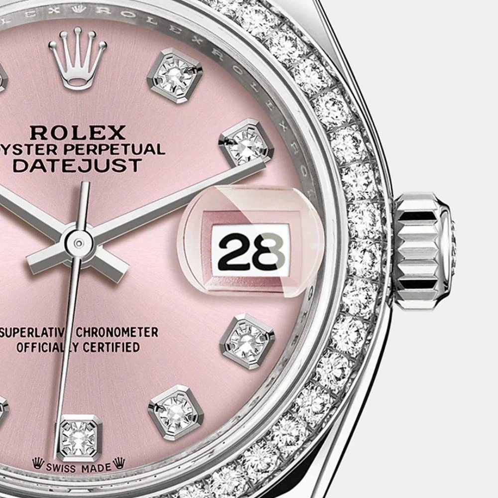 Rolex Lady-Datejust 28mm - Ref: 279384rbr-0003 - Pink Diamond Dial & Diamond Bezel, Stainless Steel Jubilee Bracelet Women's Watch