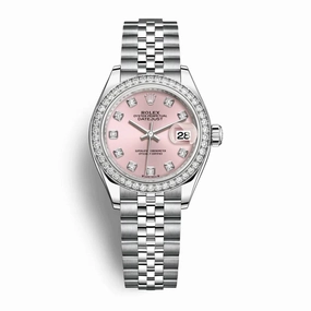 Rolex Lady-Datejust 28mm - Ref: 279384rbr-0003 - Pink Diamond Dial & Diamond Bezel, Stainless Steel Jubilee Bracelet Women's Watch