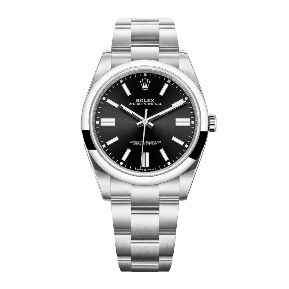 Rolex Oyster Perpetual 41mm - Ref: 124300-0002 - Black Stick Dial, Stainless Steel Oyster Bracelet Men's Watch
