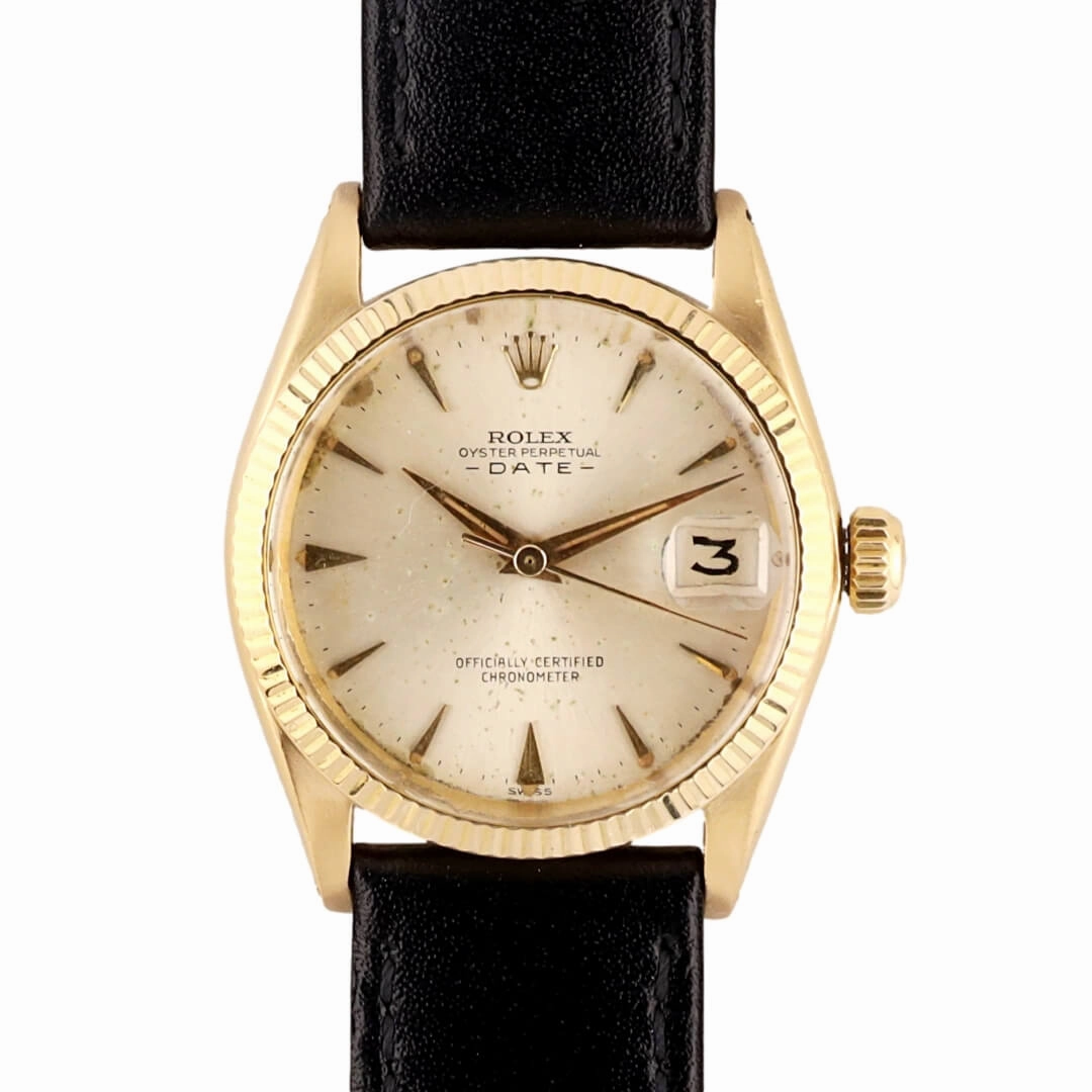 Rolex Oyster Perpetual Date Ref. 6627  18k Gold (Circa 1963)