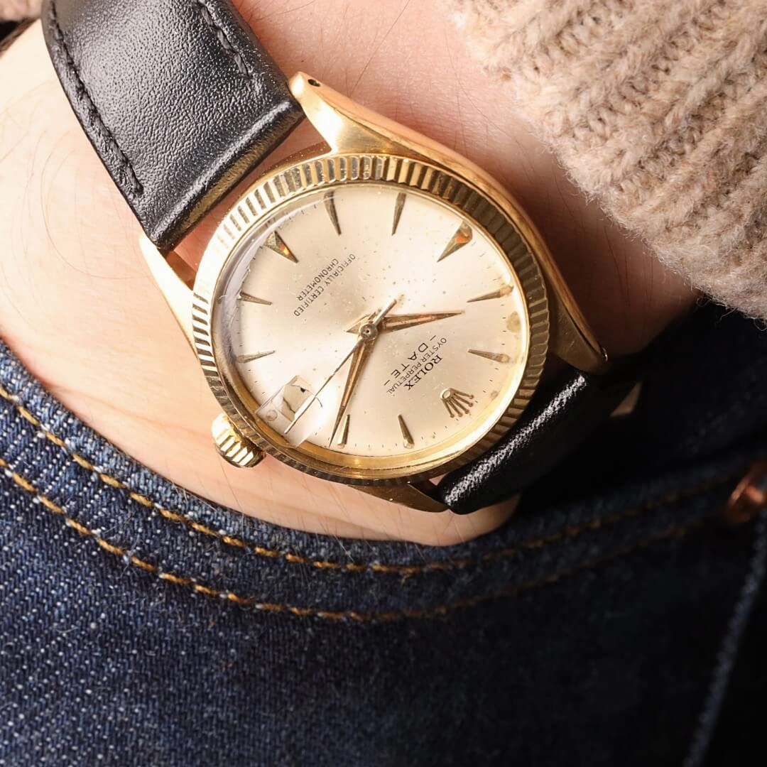 Rolex Oyster Perpetual Date Ref. 6627  18k Gold (Circa 1963)
