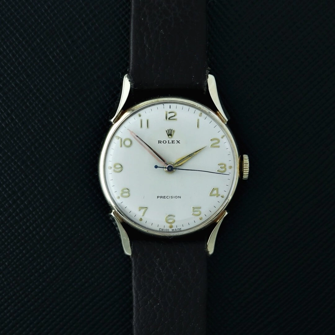 Rolex Precision 9k Gold, 1959 Men's Vintage Watch