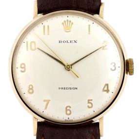 Rolex Precision 9k Gold Presentation Watch