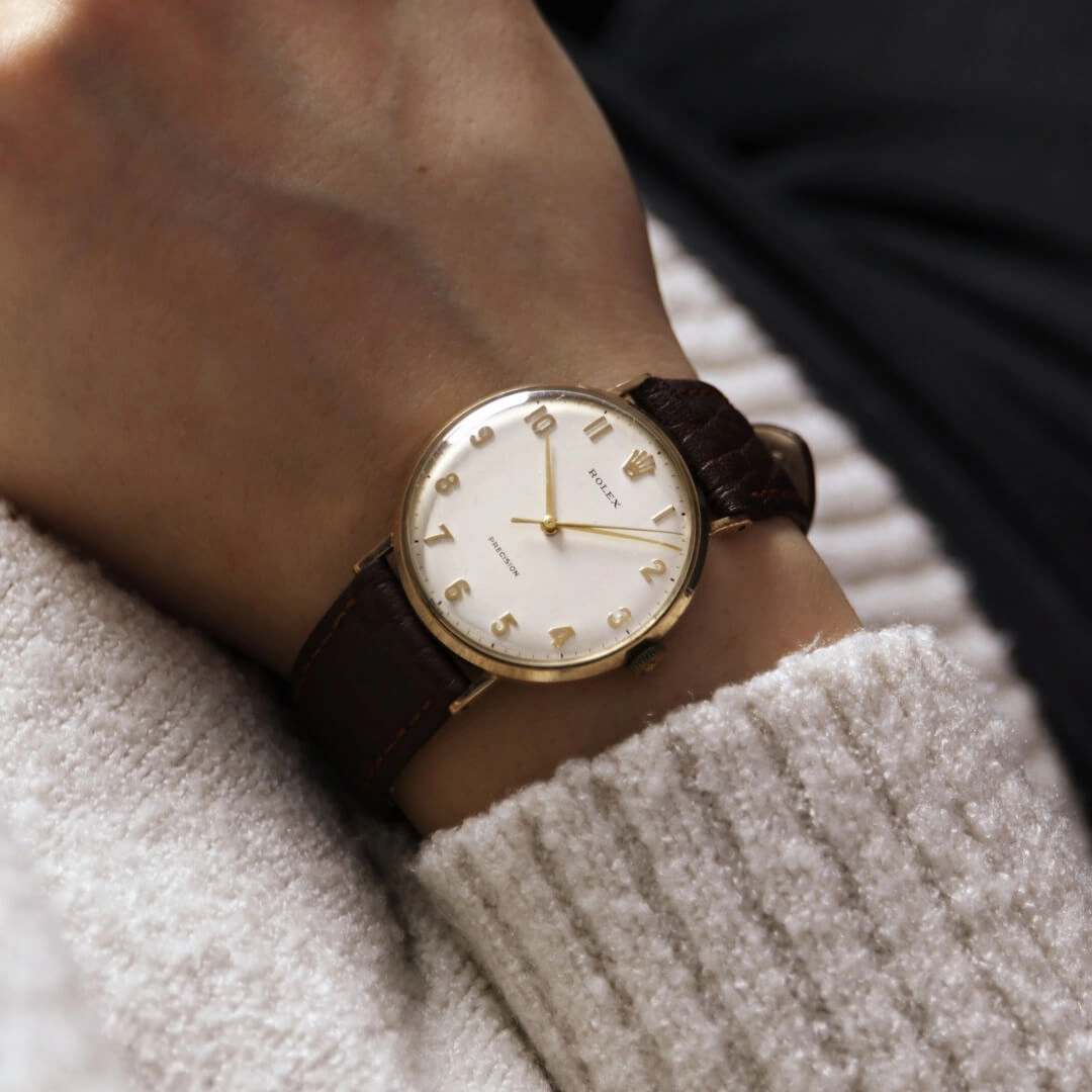 Rolex Precision 9k Gold Presentation Watch