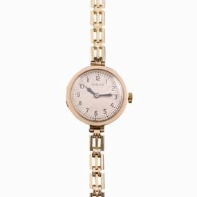 Rolex Rare Flat Bezel 9ct Gold 1920's Ladies Vintage Watch
