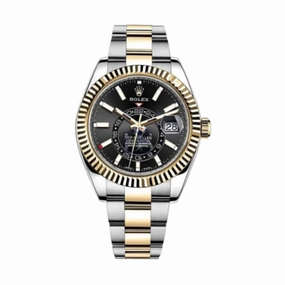 Rolex Sky-Dweller 42mm - Ref: 326933-0002 - Bright Black Stick Dial, Two Tone Stainless Steel & 18K Yellow Gold Oyster Bracelet Watch