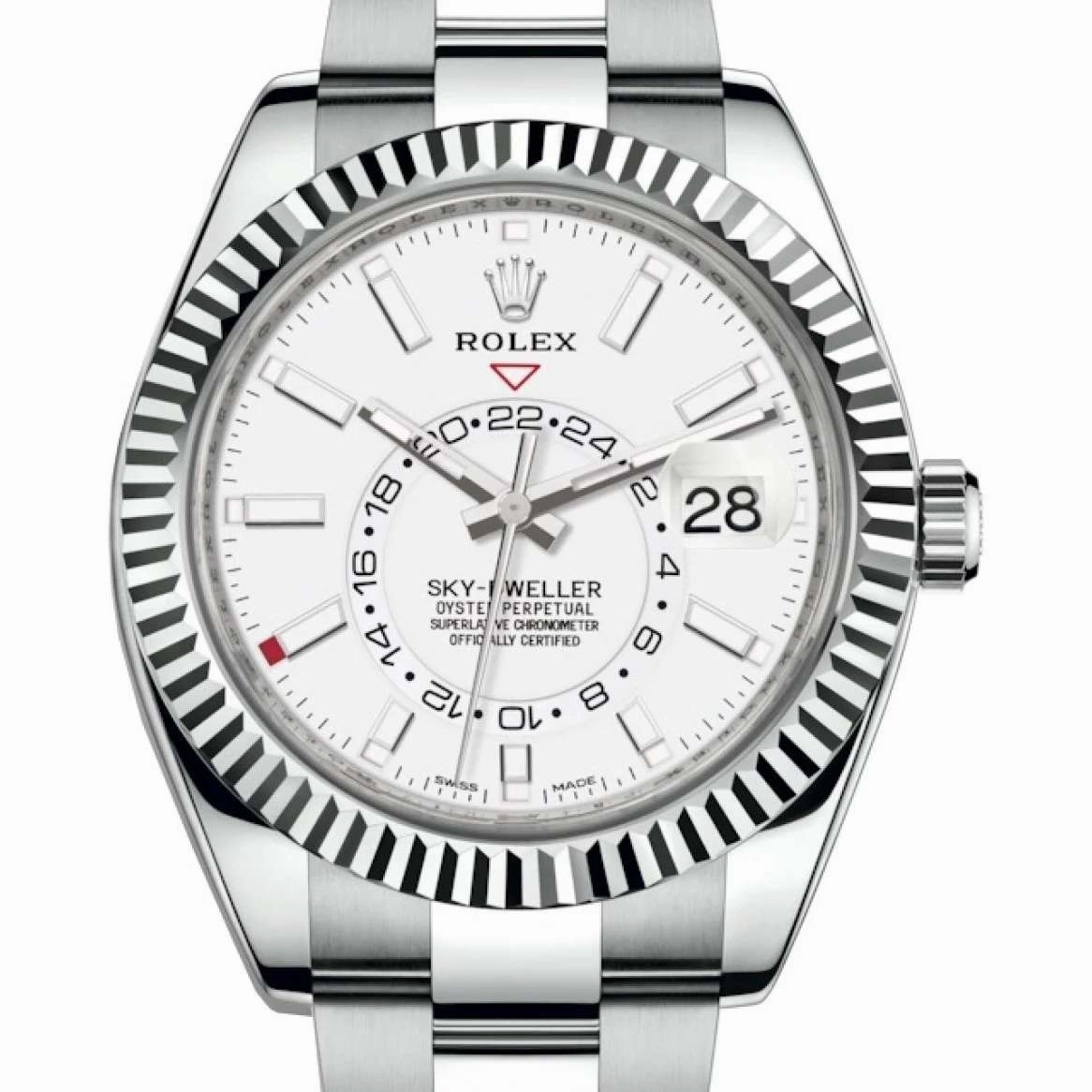 Rolex Sky-Dweller 42mm - Ref: 326934-0001 - Intense White Stick Dial, Stainless Steel Oyster Bracelet Watch