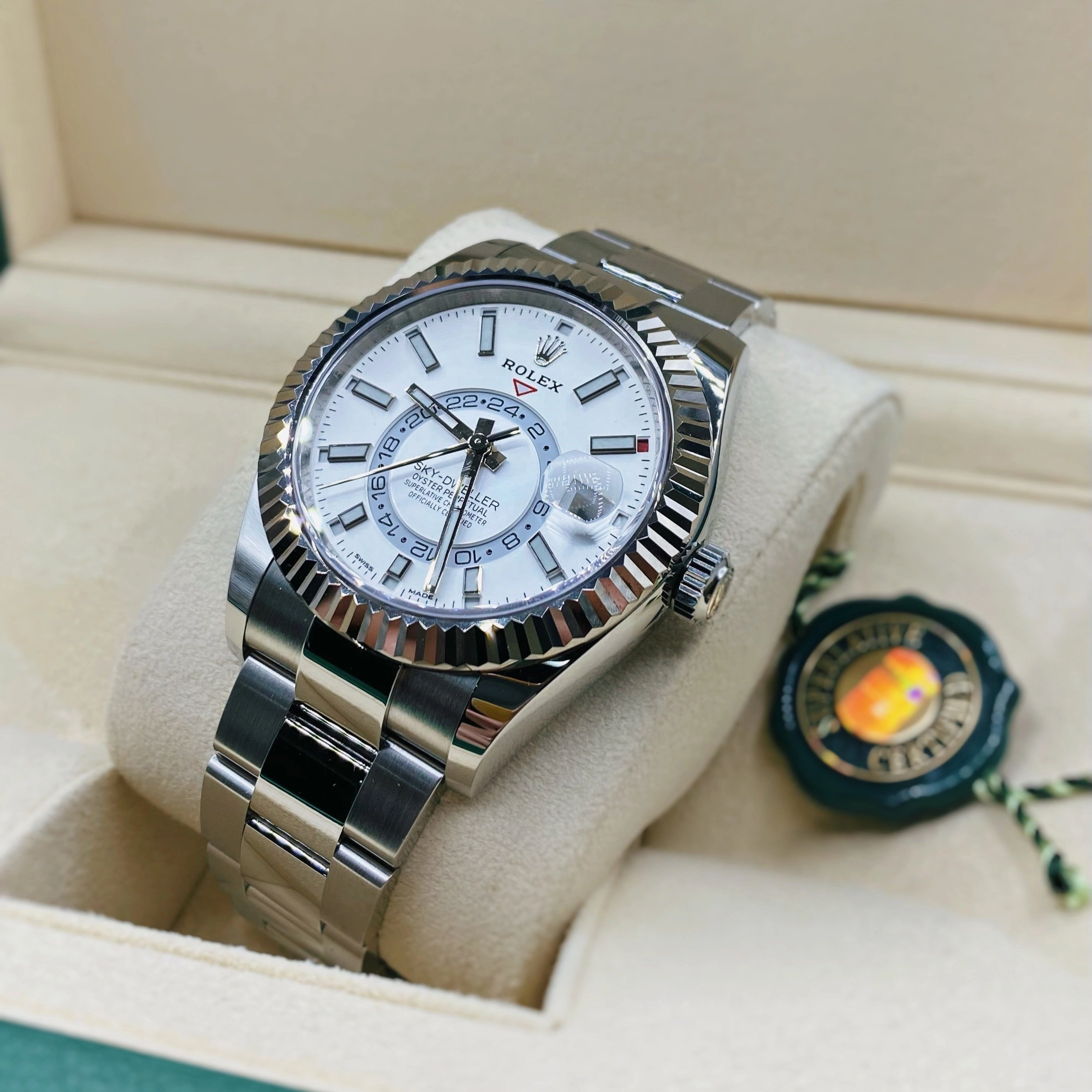 Rolex Sky-Dweller 42mm - Ref: 326934-0001 - Intense White Stick Dial, Stainless Steel Oyster Bracelet Watch