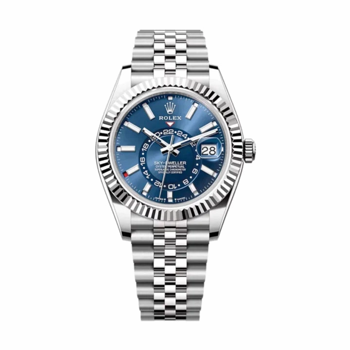 Rolex Sky-Dweller 42mm - Ref: 336934 - Bright Blue Stick Dial, Stainless Steel Jubilee Bracelet Watch