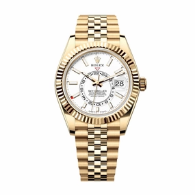 Rolex Sky-Dweller 42mm - Ref: 336938-0006 - Intense White Stick Dial, 18K Yellow Gold Jubilee Bracelet Watch