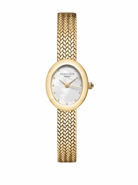 Rosefield Mini Oval Mother of Pearl Dial Stainless Steel Watch MWGMG-M02