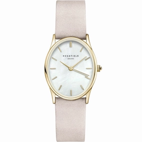 Rosefield Oval White Dial Light Grey Leather Watch OWGLG-OV05