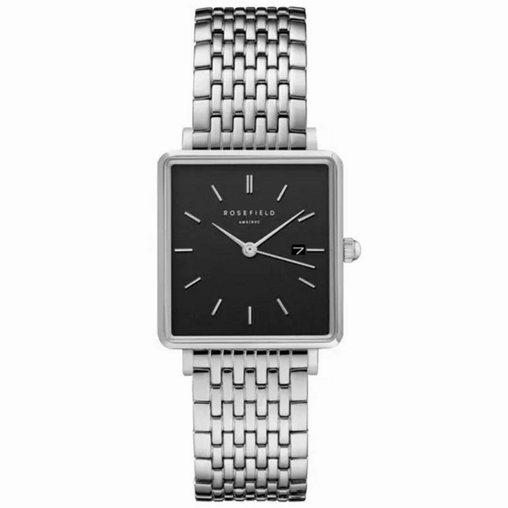 ROSEFIELD QBSS-Q07 The Boxy Black Steel Silver Women's Watch