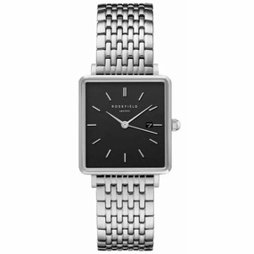 ROSEFIELD QBSS-Q07 The Boxy Black Steel Silver Women's Watch