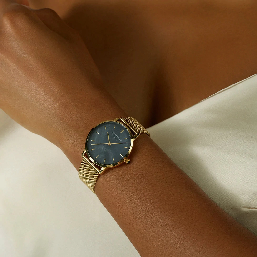 Rosefield Watch - Black Peral Edit Gold Watch
