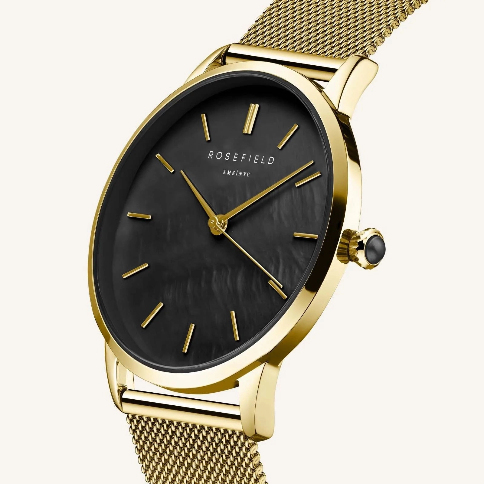 Rosefield Watch - Black Peral Edit Gold Watch