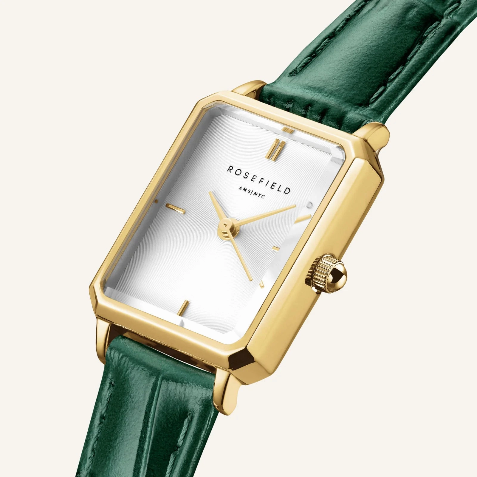 Rosefield Watch - Extra Small Octagon Emerald & Gold Watch