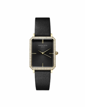 Rosefield Watch - Octagon Crystal Black & Gold