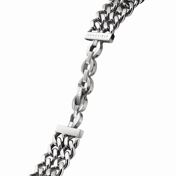 Rosefield Watch - Octagon Extra Small Grey Dial & Double Silver Chain Strap