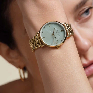 Rosefield Watch - The Upper East Side Green Mint Gold Watch
