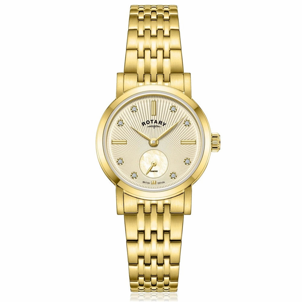 Rotary Dress Diamond Set Ladies Watch Gold PVD LB05323/03/D